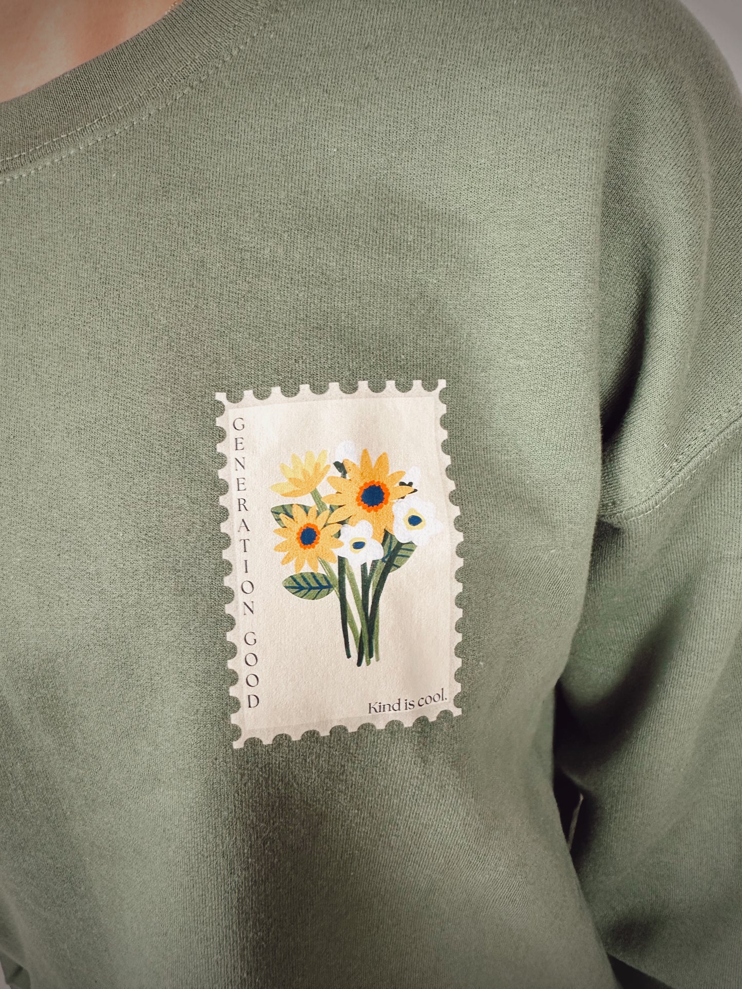 Kind is Cool Postage Stamp Crewneck